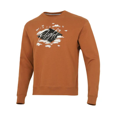 Jordan Crewneck Fleece Sweatshirt American Style Print Khaki DH9036-241