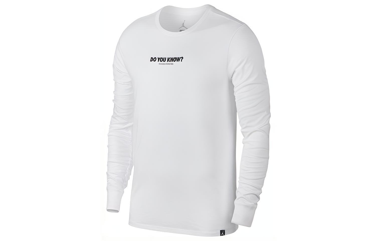 Jordan Crewneck Letter Logo Graphic Long-sleeve Sweatshirt White () 943938-100