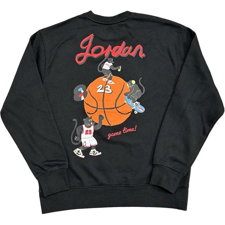 Lookbook Sudadera Negra de Manga Larga y Cuello Redondo Jordan cómoda HV1750-010