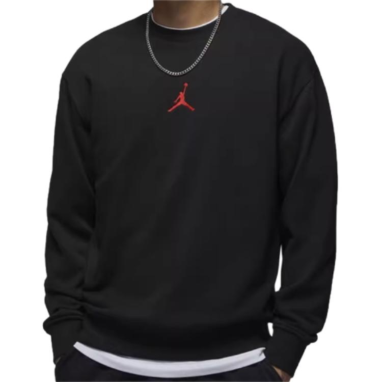 Shop Sudadera Negra de Manga Larga y Cuello Redondo Jordan cómoda HV1750-010