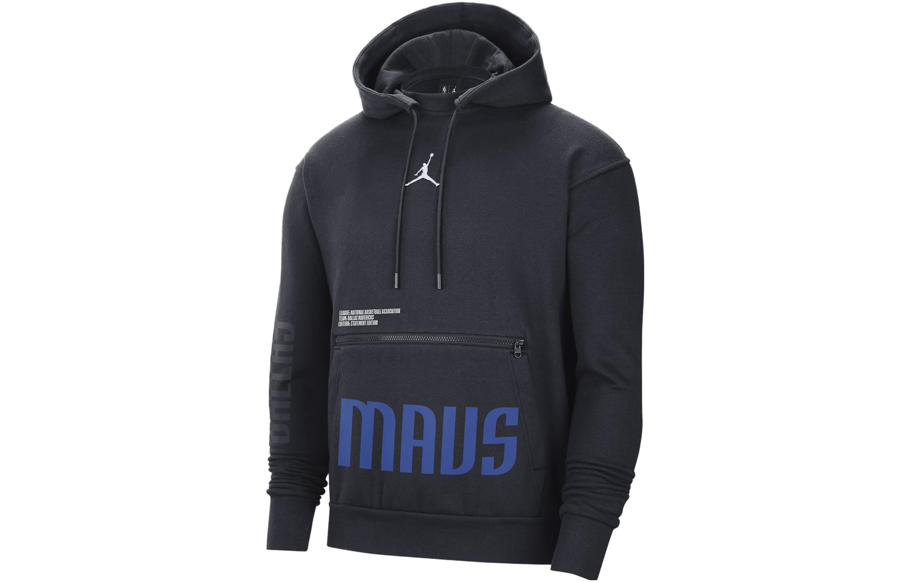 Jordan Dallas Mavericks Courtside Statement Fleece Hoodie Navy Long Sleeve DR7000-426