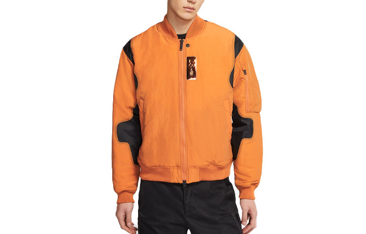 Jordan Digit Pattern Baseball Collar Long Sleeve Jacket Orange CV2787-875