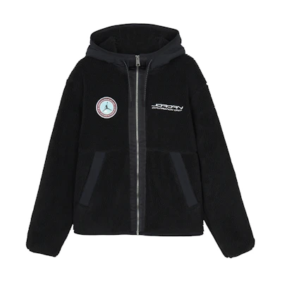 Jordan DNA Fleece Hoodie Full-Zip Jacket Black Logo Patch Design FB1908-010