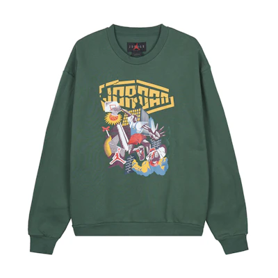 Jordan DNA Graphic Print Pullover Fleece Sweatshirt Green - Casual Sportswear DC9616-333