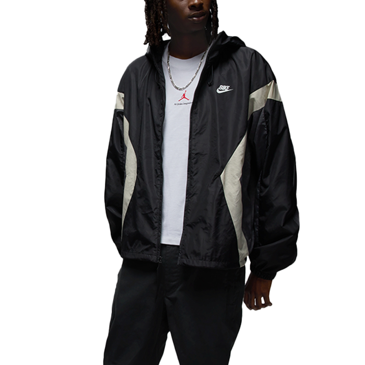 Jordan Draft Logo Hoodie Jacket Unisex Black/Iron Grey/White/Sesame Red HQ1739-010