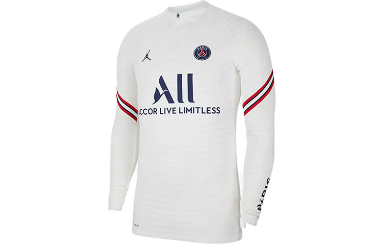 Jordan Dri-FIT ADV PSG 21/22 Player Half-Zip Soccer Training Top White Men CW1378-100