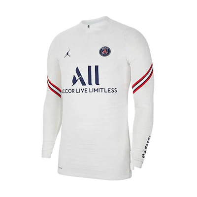 Jordan Dri-FIT ADV PSG 21/22 Player Half-Zip Soccer Training Top White Men CW1378-100