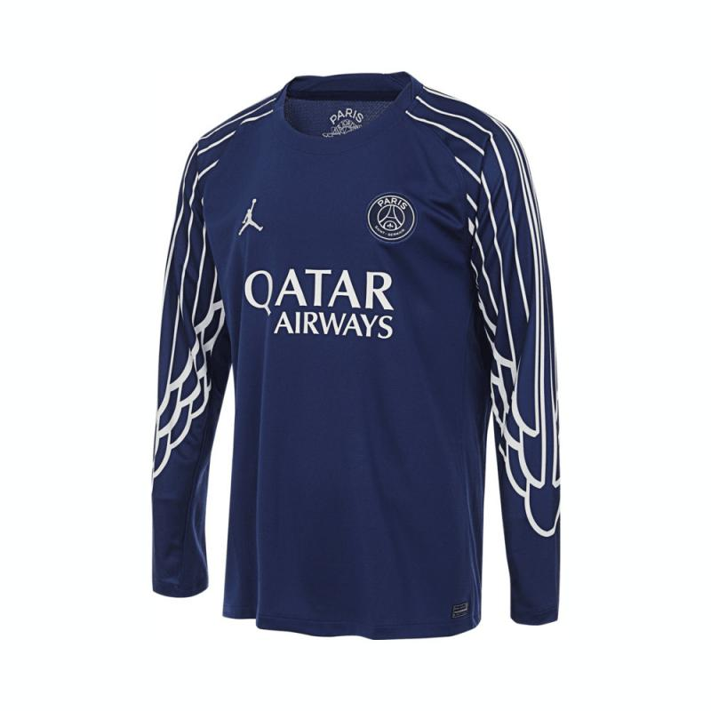 Jordan Dri-FIT Logo Striped Long Sleeve T-Shirt Navy Blue HJ0867-493