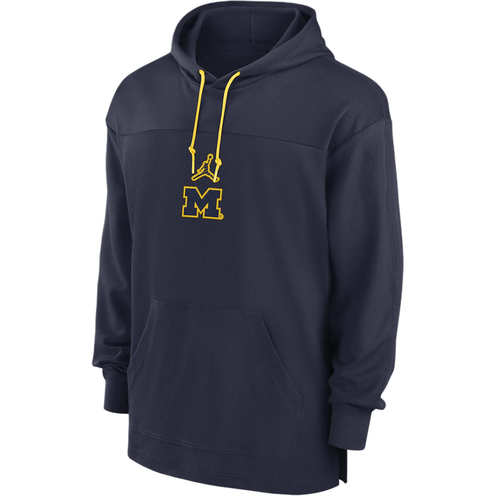 Jordan Dri-FIT Michigan Wolverines Pullover Hoodie Navy Blue Sweatshirt 02FICNAMMWN-X7R