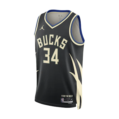 Jordan Dri-FIT Milwaukee Bucks Giannis NBA Swingman Jersey Black Sleeveless Top DO9533-010