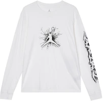 Jordan Dri-FIT SPORT Logo Crewneck Vintage Long Sleeve T-Shirt White. FN5973-100