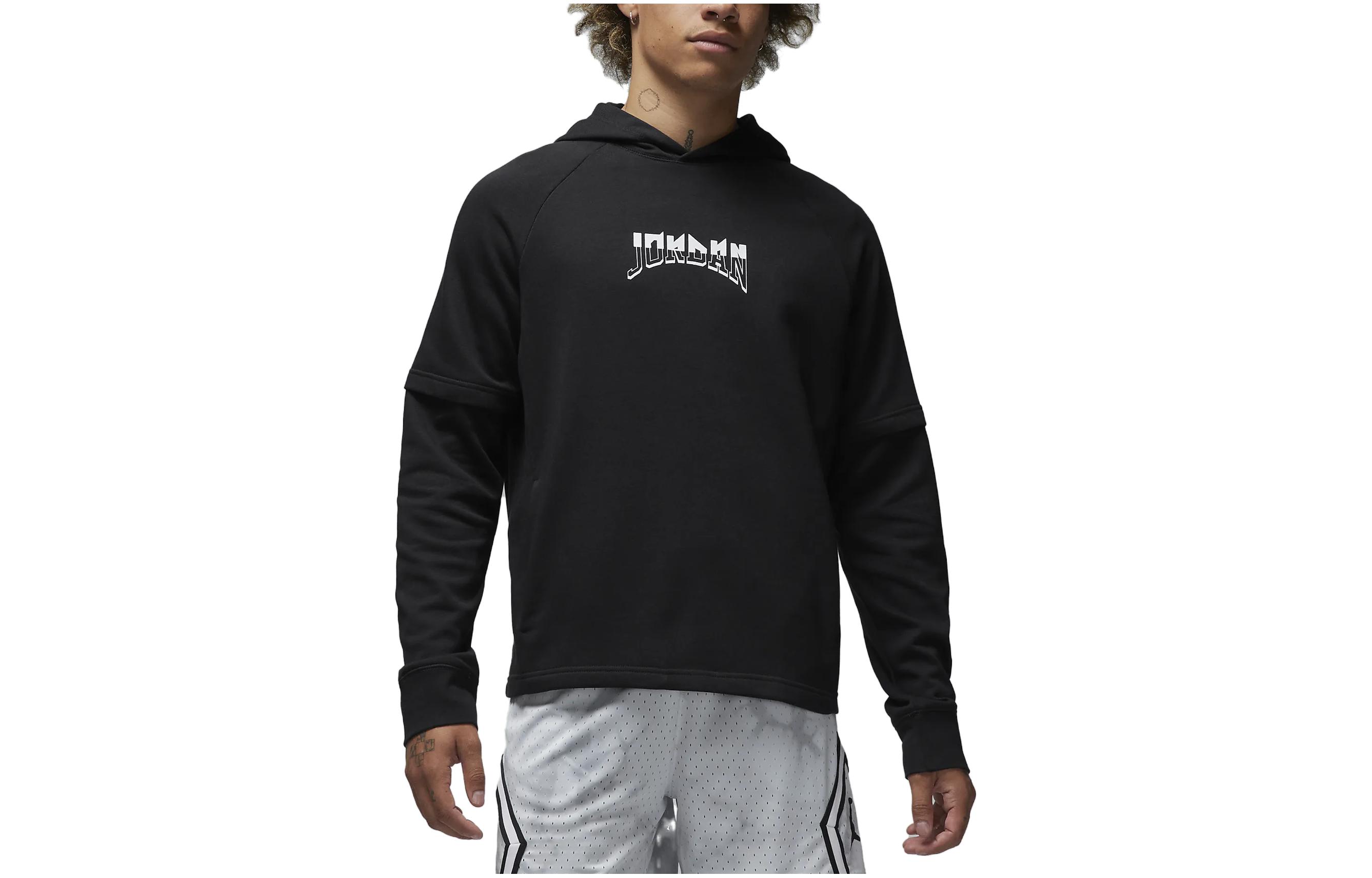 Jordan Dri-FIT Sport Logo Print Comfortable Hoodie Black () FB7570-010