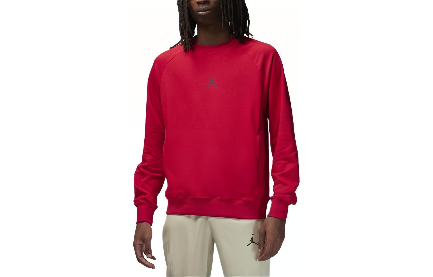 Jordan Dri-FIT Sport Red Logo Crewneck Sweatshirt for Men Fitness DV1286-687