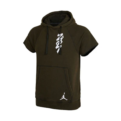 Jordan Dri-FIT Zion Embroidered Logo Quick-Dry Hoodie T-Shirt Green DA9843-010