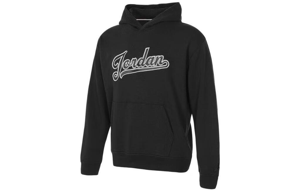 Jordan Embroidered Letter Retro Hoodie Black Mens FN4614-010