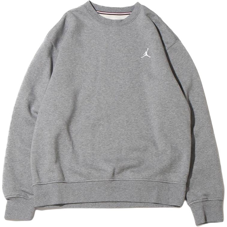 Jordan Embroidered Logo Crewneck Sweatshirt Grey Long Sleeve Casual FJ7777-091