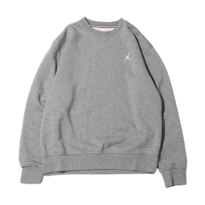 Jordan Embroidered Logo Crewneck Sweatshirt Grey Long Sleeve Casual FJ7777-091