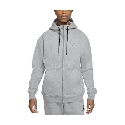 Jordan Embroidered Logo Fleece Hoodie Jacket Winter Gray DA9811-091