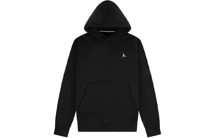Jordan Embroidered Logo Fleece Pullover Hoodie Black DA9818-010