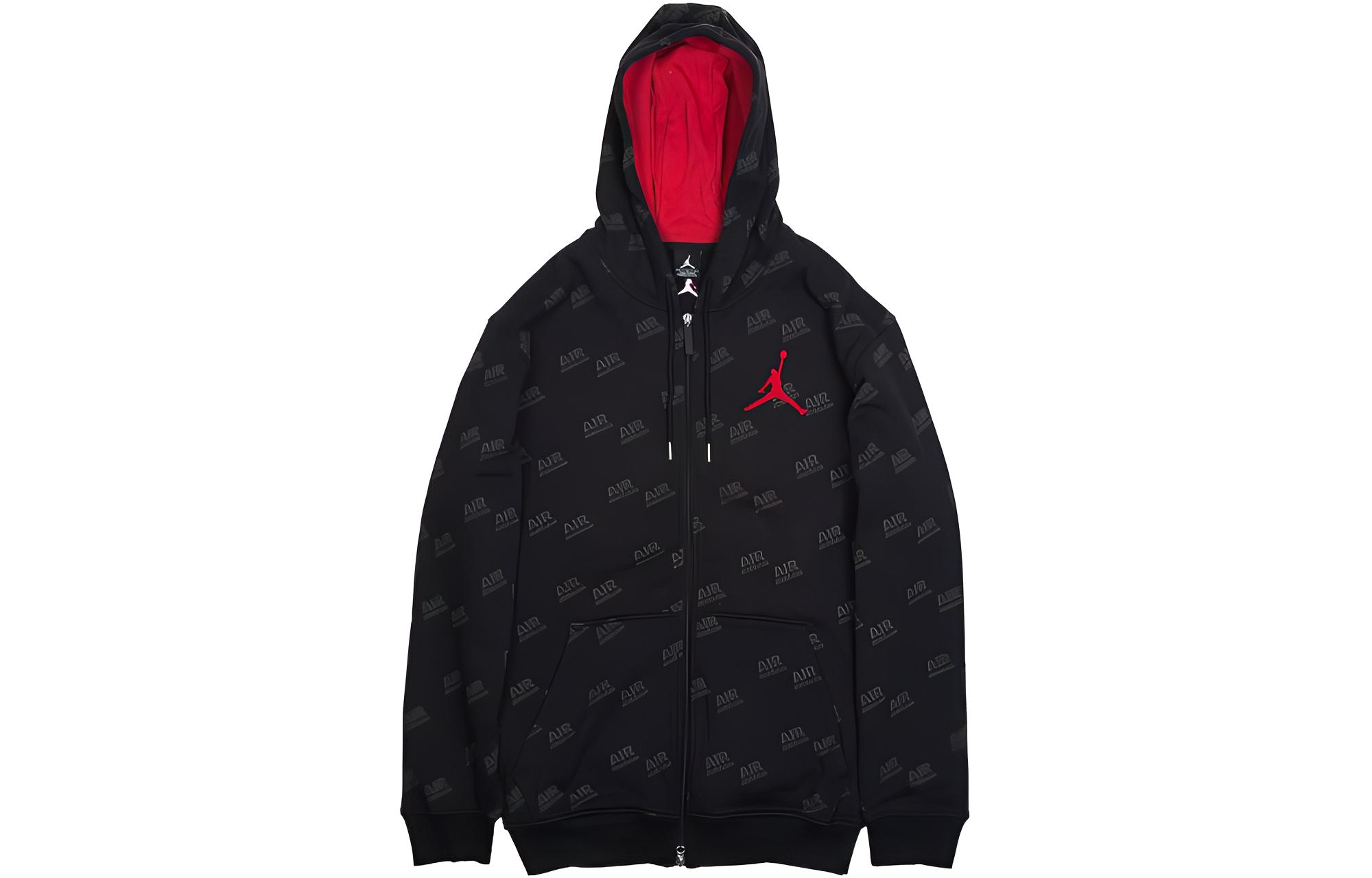Jordan Embroidered Logo Hoodie Black Long Sleeve Pullover 258506-010