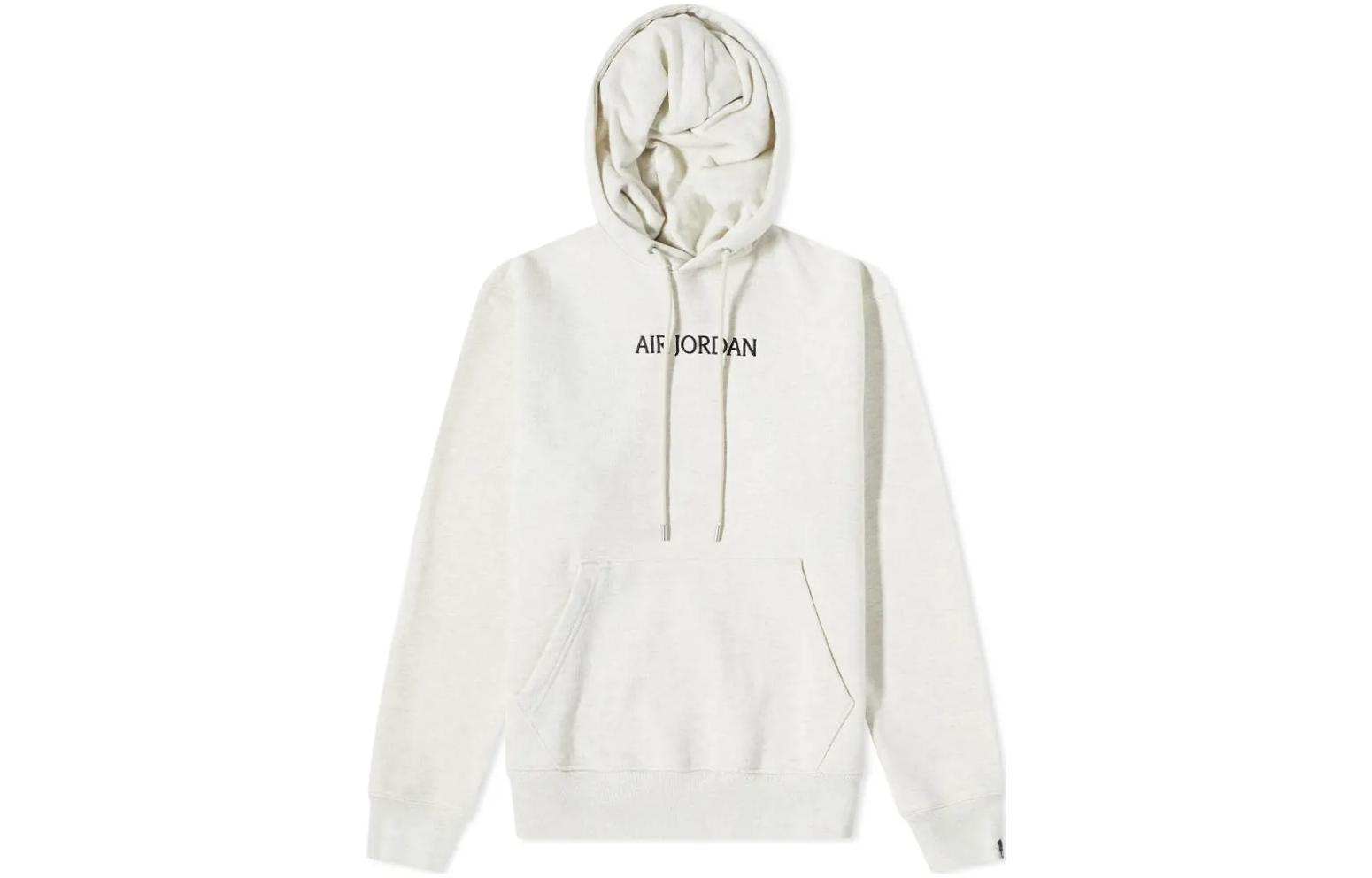 Jordan Embroidered Logo White Pullover Hoodie for Men DO6094-141