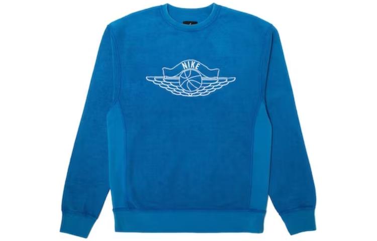 Jordan Embroidered Printed Crewneck Long Sleeve Sweatshirt Blue () jordan--union-crewneck