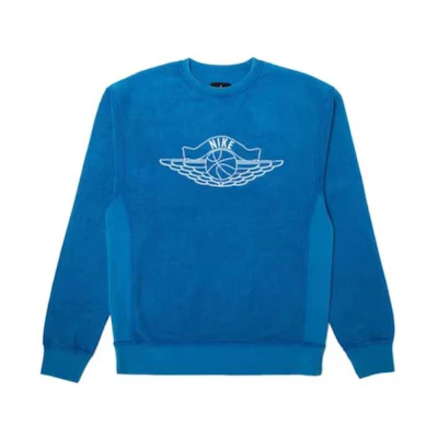 Jordan Embroidered Printed Crewneck Long Sleeve Sweatshirt Blue () jordan--union-crewneck
