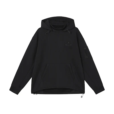 Jordan Engineered Solid Letter Print Fleece Hoodie Black DV7682-010