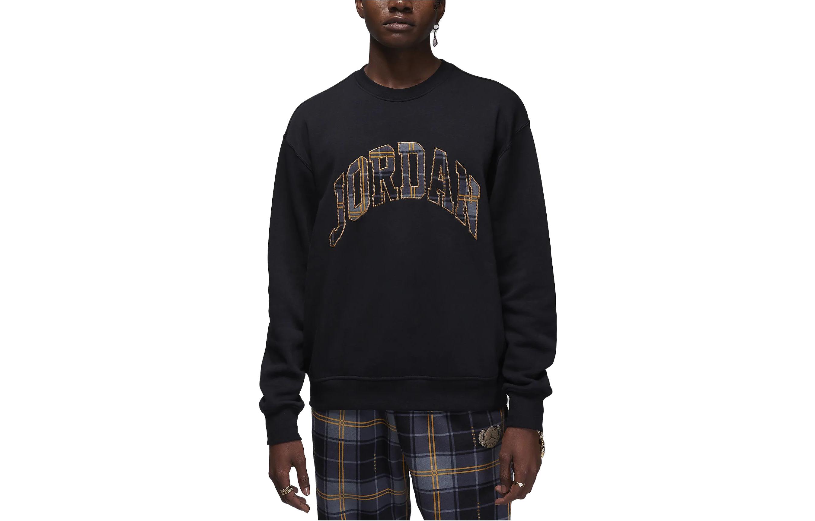 Jordan Essential Holiday Logo Embroidered Pullover Sweatshirt Black DV1574-011