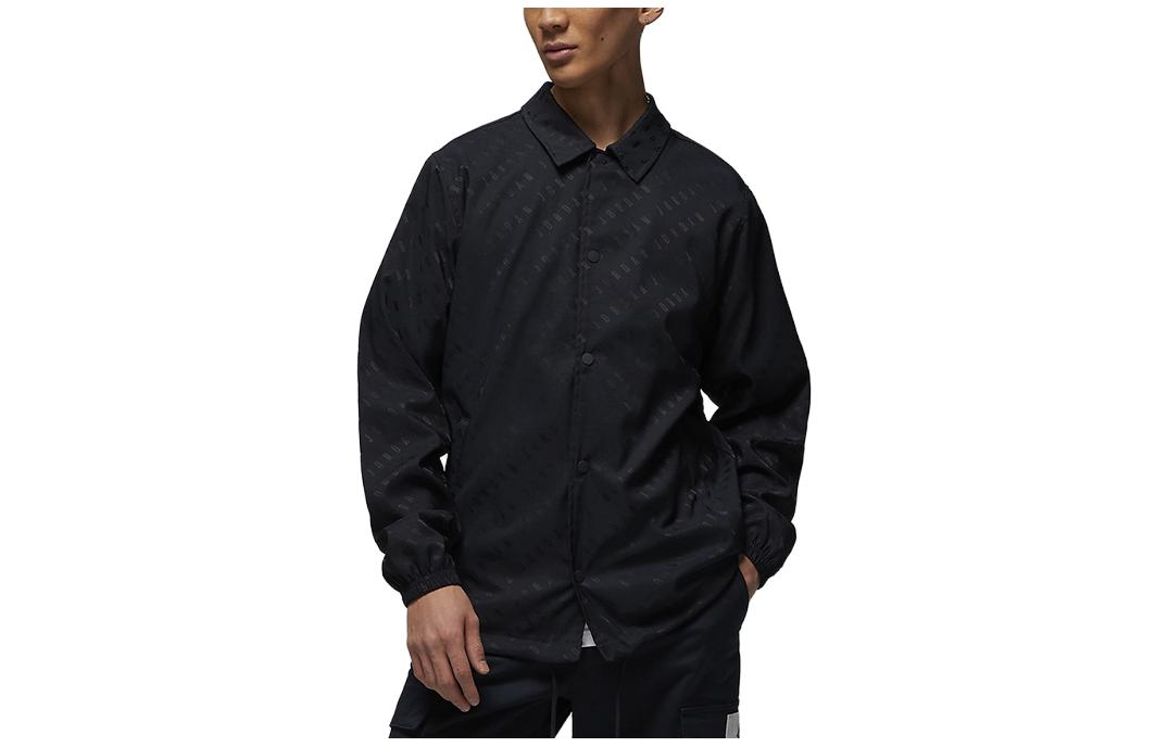 Jordan Essential Letter Logo Outdoor Coach Jacket Black DV7617-010