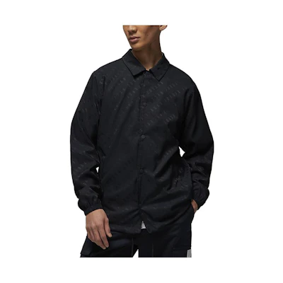 Jordan Essential Letter Logo Outdoor Coach Jacket Black DV7617-010