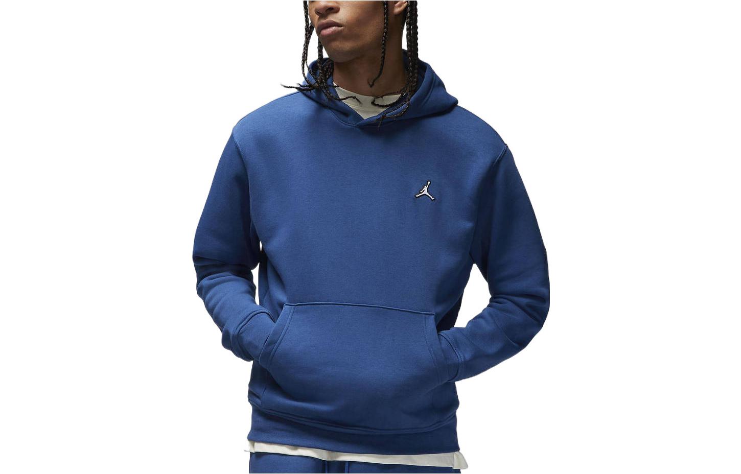 Jordan Essential Solid Blue Hoodie with Logo Embroidery for Men DQ7466-493