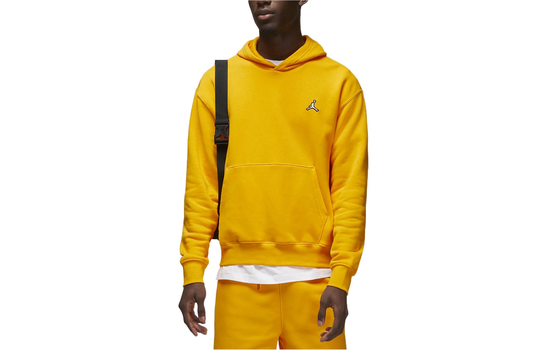 Jordan Essential Yellow Hoodie with Embroidered Logo - Long Sleeve DQ7466-705