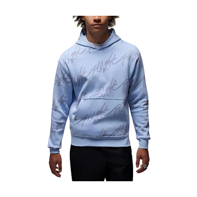 Jordan Essentials All-Over Logo Hoodie Sky Blue Menswear-American Style FB7318-425