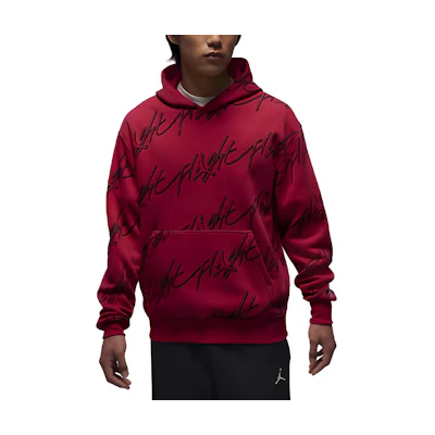 Jordan Essentials All-Over Print Logo Hoodie Red () FB7318-619