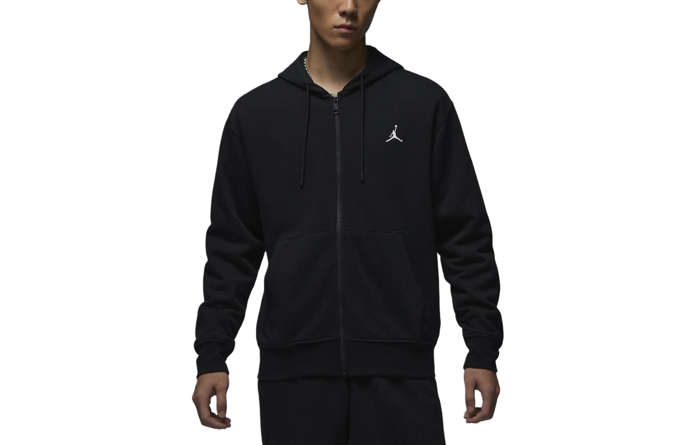 Jordan Essentials Black Full-Zip Hoodie Long-Sleeve Casual Jacket FQ1866-010