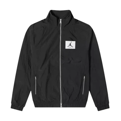 Jordan Essentials Black Logo Patch Stand Collar Jacket DQ7336-010