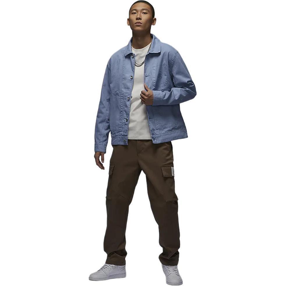 Details for Jordan Essentials Blue-Grey Workwear Button-Up Shirt Jacket FN4528-436