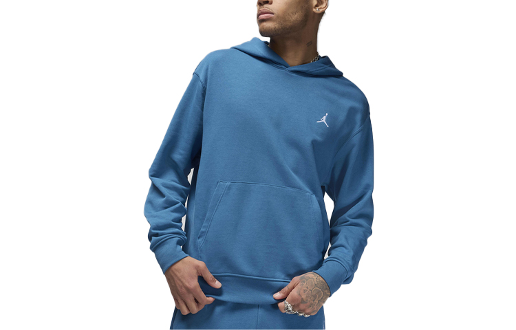 Jordan Essentials Blue Pullover Hoodie Loose Fit Casual FQ3678-457