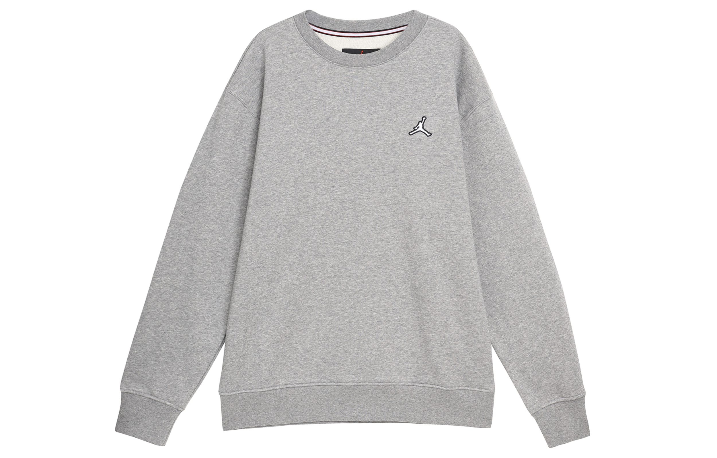 Jordan Essentials Embroidered Logo Crewneck Pullover Sweatshirt Grey () DQ7521-091