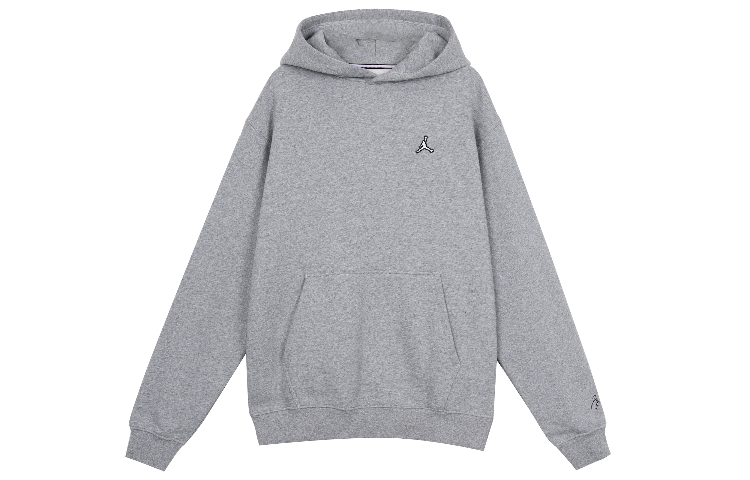Jordan Essentials Embroidered Logo Fleece Hoodie Winter Grey DA9818-091
