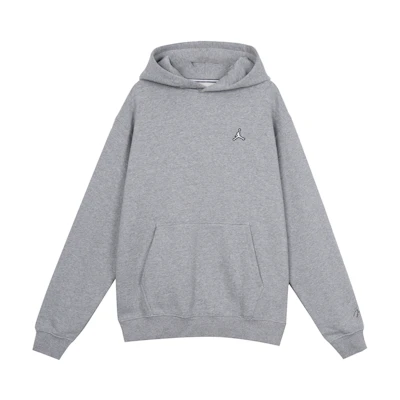 Jordan Essentials Embroidered Logo Fleece Hoodie Winter Grey DA9818-091
