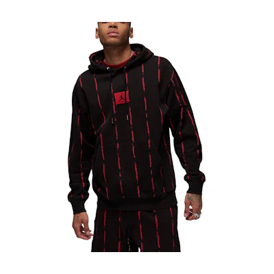 Jordan Essentials Fleece 'Heroes' Pullover Hoodie Black/Gym Red FZ2227-010
