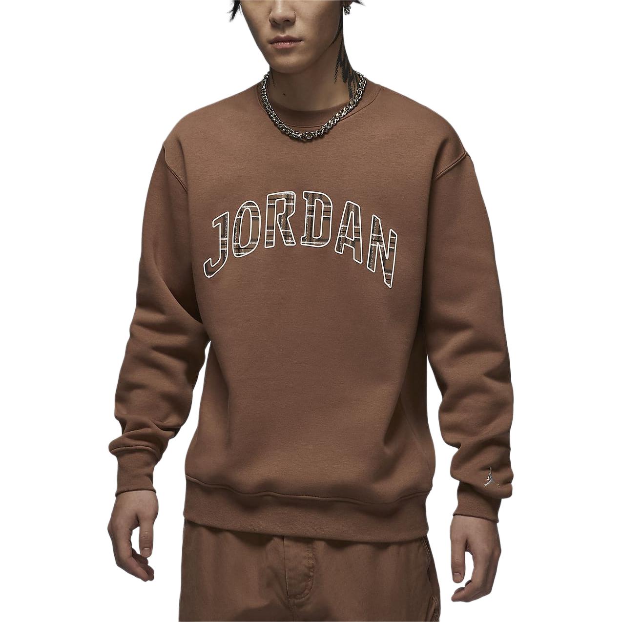 Jordan Essentials Fleece Crewneck Sweatshirt Brown/Off-White () FV7461-223