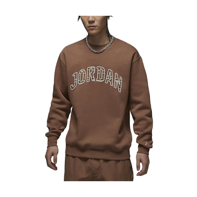 Jordan Essentials Fleece Crewneck Sweatshirt Brown/Off-White () FV7461-223