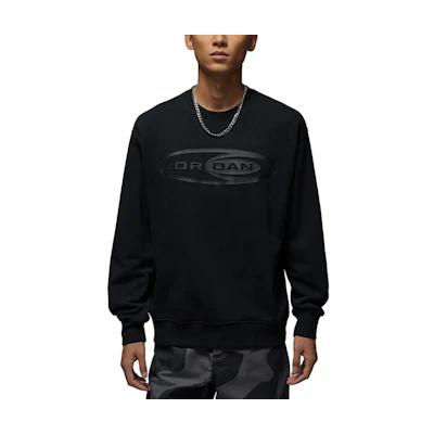Jordan Essentials FW24 Black Crewneck Sweatshirt with Graphic Lettering HV9284-010