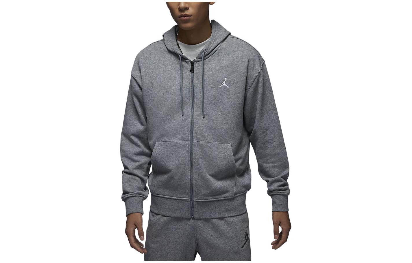Order Jordan Essentials Grey Full-Zip Hoodie Casual Jacket FQ1867-091