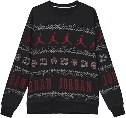 Jordan Essentials Holiday Logo Fleece Crewneck Sweatshirt Hitam FD7464-010 Buy Jordan Essentials Holiday Logo Fleece Crewneck Sweatshirt Hitam FD7464-010