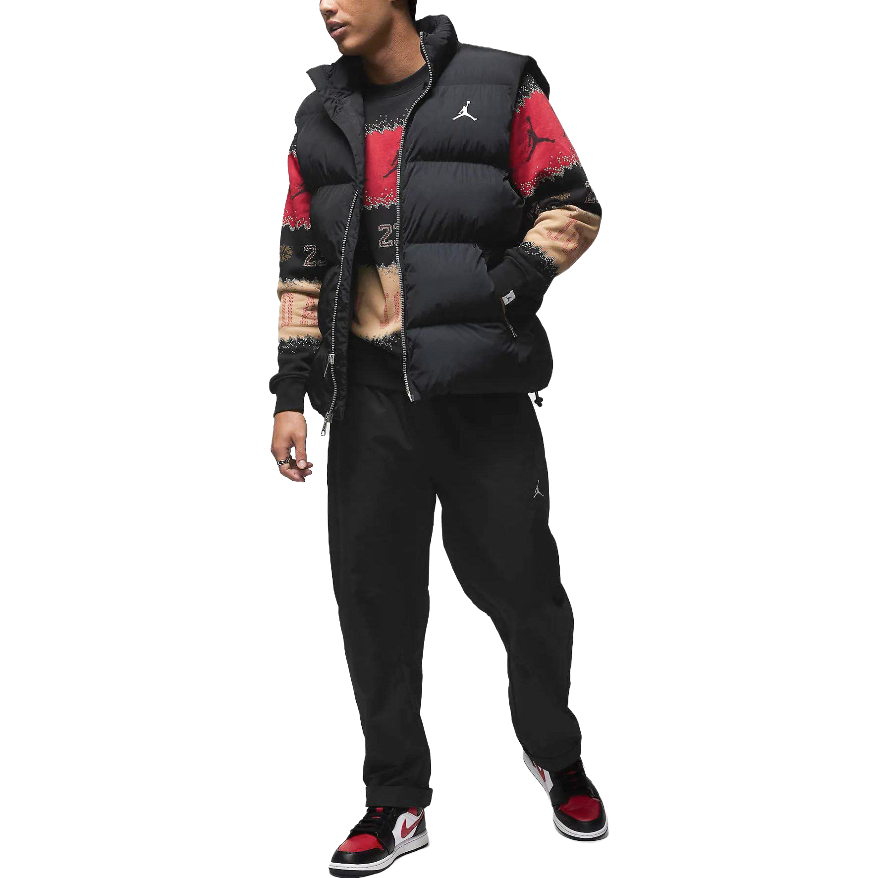 Shop Sudadera Jordan Essentials Holiday Logo Fleece Rojo/Negro para Hombre FD7464-687