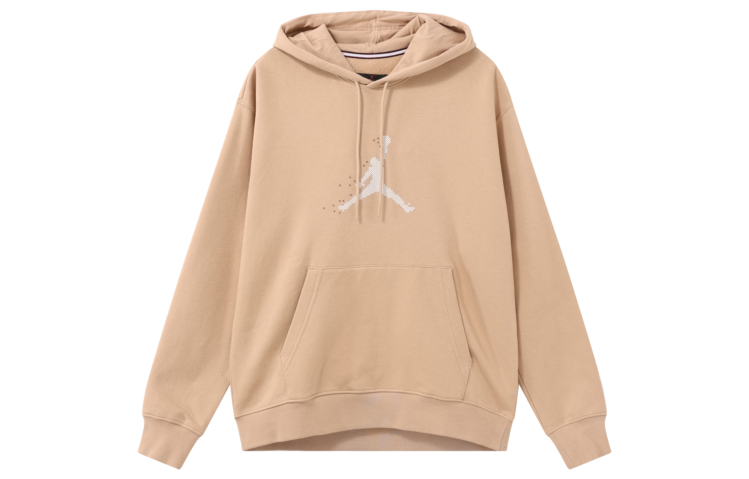 Jordan Essentials Holiday Logo Hoodie Fleece Pullover - Sesame Beige FD7466-200